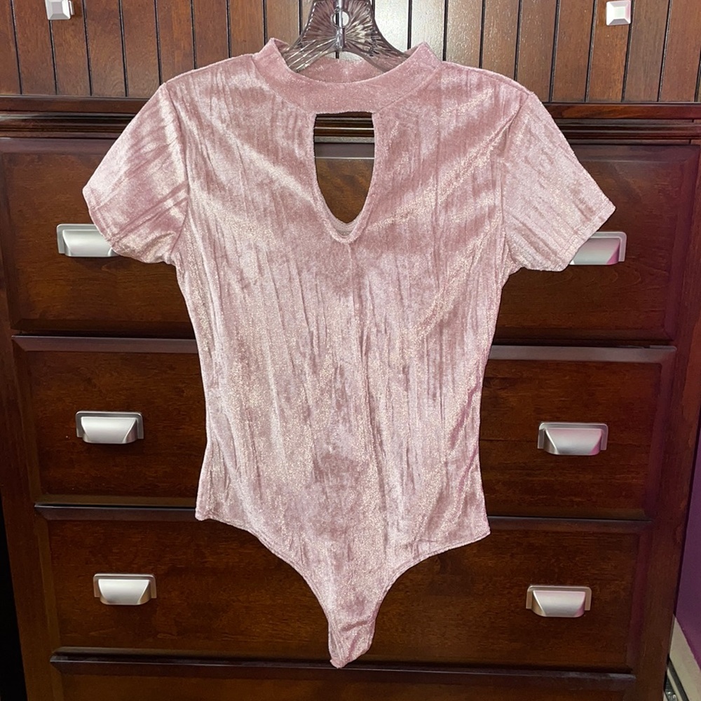 Pink Velvet Bodysuit 😍
